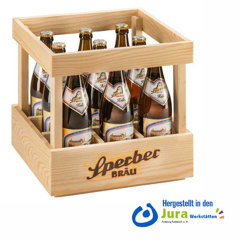 Holzbierkasten inkl. 9 Biere - Sperber-Bräu